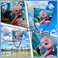 Flamingo f&uuml;r das Drachenfest in Cervia 100x100cm